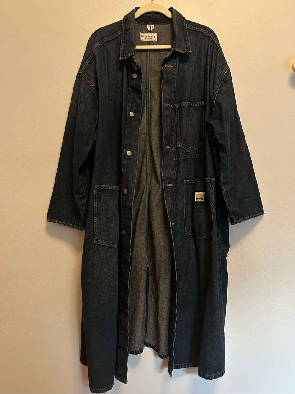 Gap Workwear Dark Blue Long Denim Coat Jacket